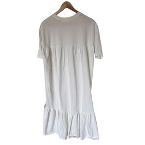 NANING9 White Cotton Tiered Midi‎ Dress Made in Korea Free Size